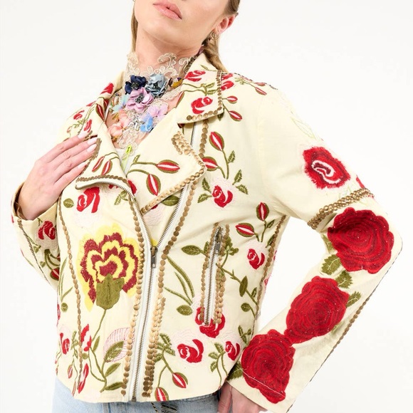 Aratta Carmen Embroidered Jacket: Ivory, L, NWT - Picture 6 of 9